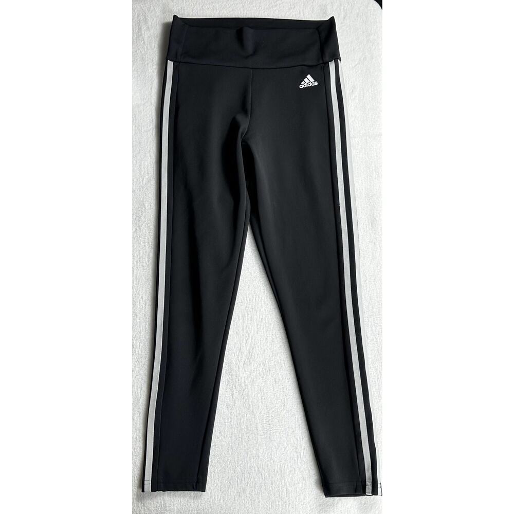 Adidas  Aeroready 3-Stripes High Rise 7/8 Sport Black Women's Small Leggings‎